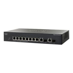 Cisco Small Business SF302-08 - Přepínač - L3 - řízený - 8 x 10/100 + 2 x kombinace Gigabit SFP - desktop - repasovaný
