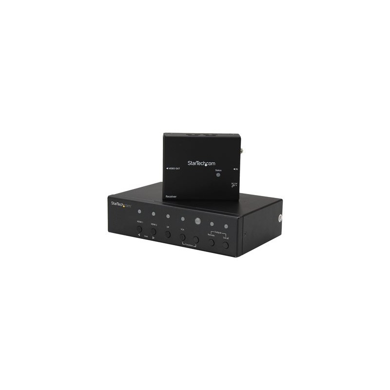 StarTech.com Multi-Input HDBaseT Extender with Built-in Switch - DisplayPort VGA and HDMI Over CAT5e or CAT6 - Up to 4K - up to
