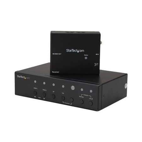 StarTech.com Multi-Input HDBaseT Extender with Built-in Switch - DisplayPort VGA and HDMI Over CAT5e or CAT6 - Up to 4K - up to
