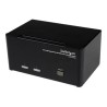 StarTech.com 2 Port Triple Monitor DVI USB KVM Switch with Audio & USB 2.0 Hub - Multi Monitor KVM - Dual Port KVM Switch