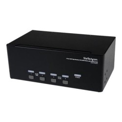 StarTech.com 4 Port Triple Monitor DVI USB KVM Switch with Audio & USB 2.0 Hub - Multi Monitor KVM - USB DVI KVM Switch
