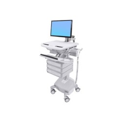 Ergotron StyleView Cart with LCD Arm, LiFe Powered, 3 Drawers - Vozík - otevřená architektura - pro LCD displej / PC vybavení