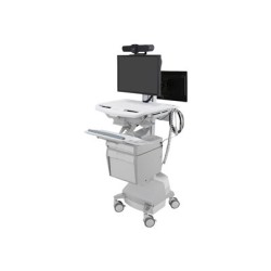 Ergotron StyleView - Vozík (pouze nabíjení) - otevřená architektura - pro 2 LCD displeje / PC vybavení - zdravotní - plast