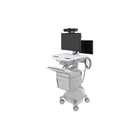 Ergotron StyleView - Vozík (pouze nabíjení) - otevřená architektura - pro 2 LCD displeje / PC vybavení - zdravotní - plast
