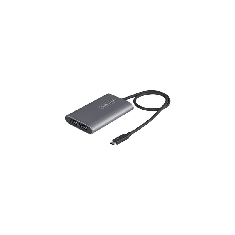 StarTech.com Thunderbolt 3 to Dual DisplayPort Adapter DP 1.4, Dual 4K 60Hz or Single 8K/5K Thunderbolt 3 to DP Adapter, TB3 to