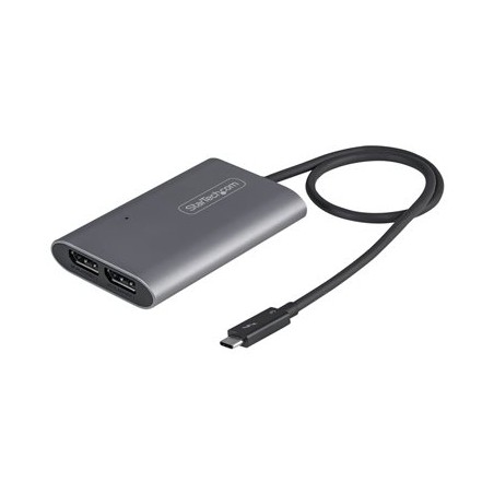 StarTech.com Thunderbolt 3 to Dual DisplayPort Adapter DP 1.4, Dual 4K 60Hz or Single 8K/5K Thunderbolt 3 to DP Adapter, TB3 to