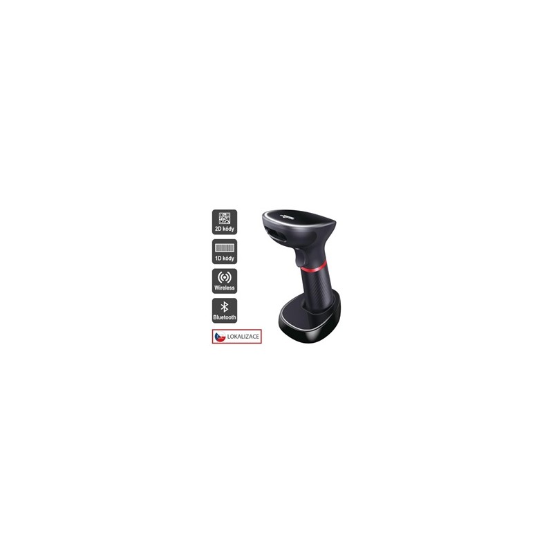 Virtuos CCD 2D čtečka HW-855A, bezdrátová, základna, USB, černá