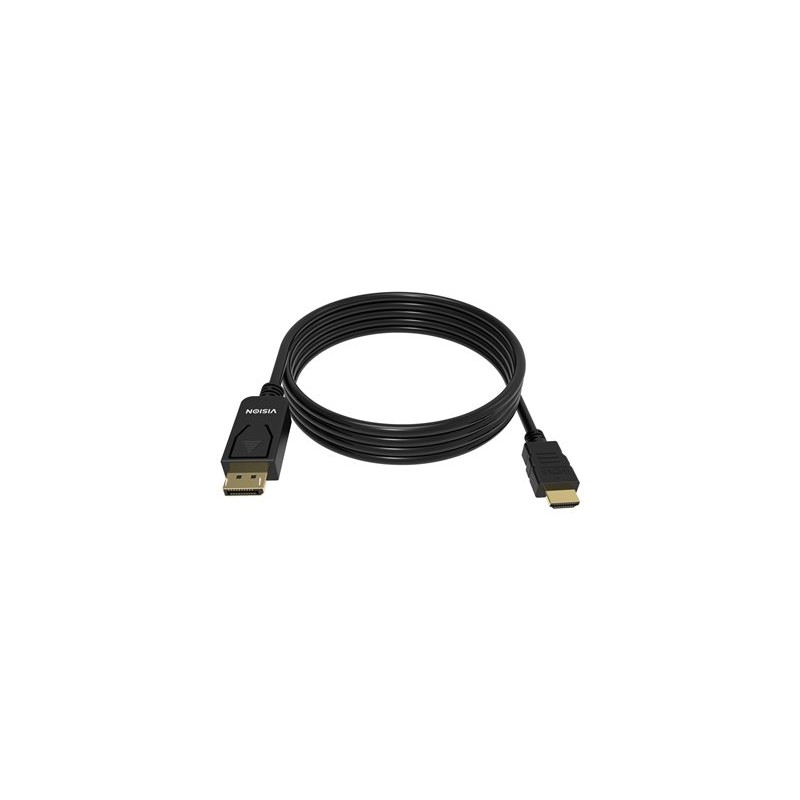 VISION - Kabel adaptéru - DisplayPort s piny (male) do HDMI s piny (male) - 2 m - černá - podporuje 4K