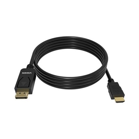 VISION - Kabel adaptéru - DisplayPort s piny (male) do HDMI s piny (male) - 2 m - černá - podporuje 4K