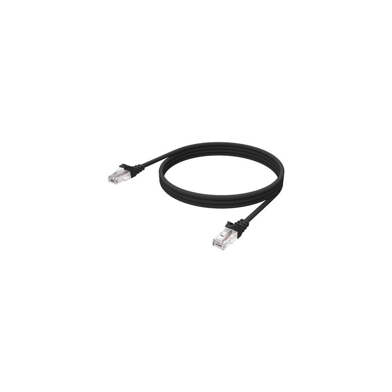 Vision - Síťový kabel - RJ-45 (M) do RJ-45 (M) - 1 m - UTP - CAT 6 - bootovaný, licna - černá