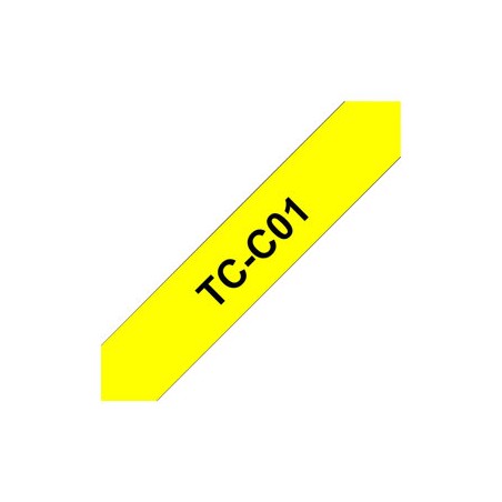 Brother TCC01 - 12 mm x 6.7 m - černá na fluorescentním žlutém podkladu - lamino páska - pro P-Touch PT-2000, PT-3000, PT-500