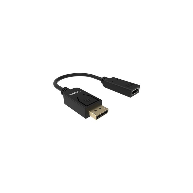 VISION Professional - Video adaptér - DisplayPort s piny (male) do HDMI se zdířkami (female) - černá - podporuje 4K