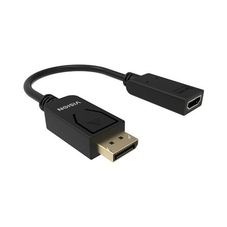 VISION Professional - Video adaptér - DisplayPort s piny (male) do HDMI se zdířkami (female) - černá - podporuje 4K