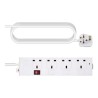 Vision - Napájecí pásek - AC 230 V - vstup: BS 1363 - výstupní konektory: 4 (BS 1363) - 1.8 m kabel - Velká Británie - bílá