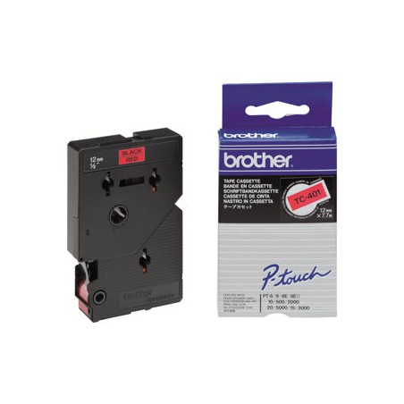 Brother - Černá, červená - Role (1,2 cm x 7,7 m) 1 kusy páska pro tiskárnu - pro P-Touch PT-15, PT-20, PT-2000, PT-3000