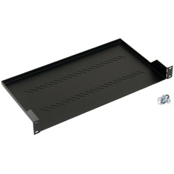 TRITON Police s perforací 19", 1U/250mm, nosnost 20kg, černá