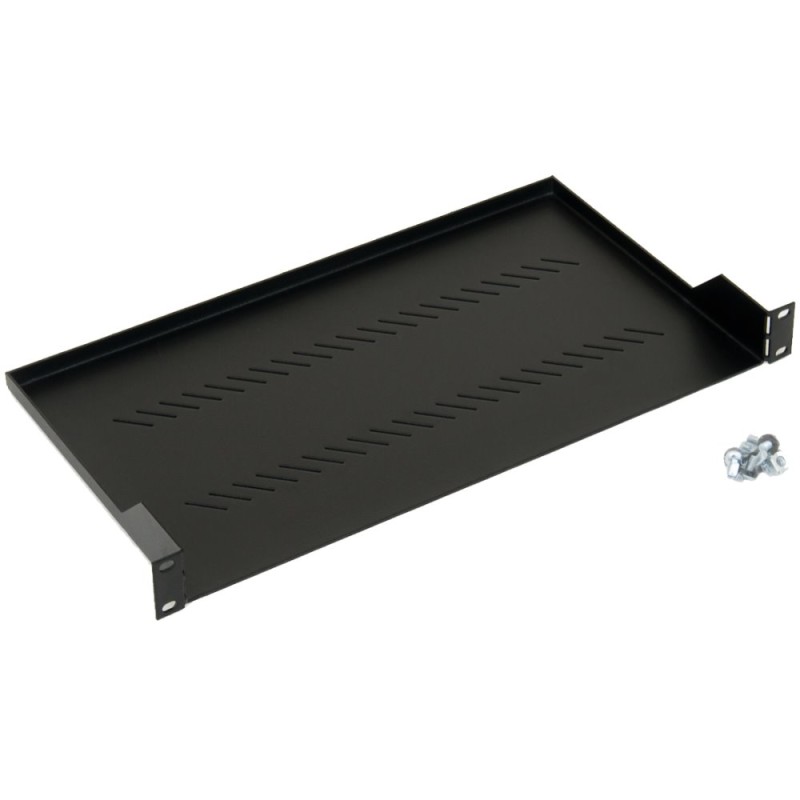 TRITON Police s perforací 19", 1U/250mm, nosnost 20kg, černá
