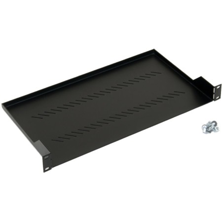 TRITON Police s perforací 19", 1U/250mm, nosnost 20kg, černá