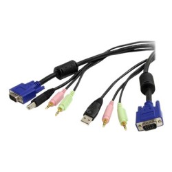 StarTech.com 10 ft 4-in-1 USB VGA KVM Cable with Audio and Microphone - VGA KVM Cable - USB KVM Cable - KVM Switch Cable