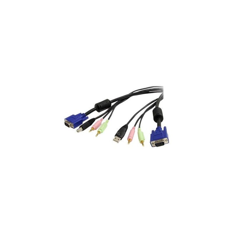 StarTech.com 10 ft 4-in-1 USB VGA KVM Cable with Audio and Microphone - VGA KVM Cable - USB KVM Cable - KVM Switch Cable