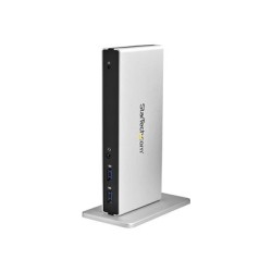 StarTech.com Dual Monitor USB 3.0 Docking Station w/ DVI to VGA & HDMI Adapters, 5x USB 3.0 & Audio - Vertical DVI Dock for Mac
