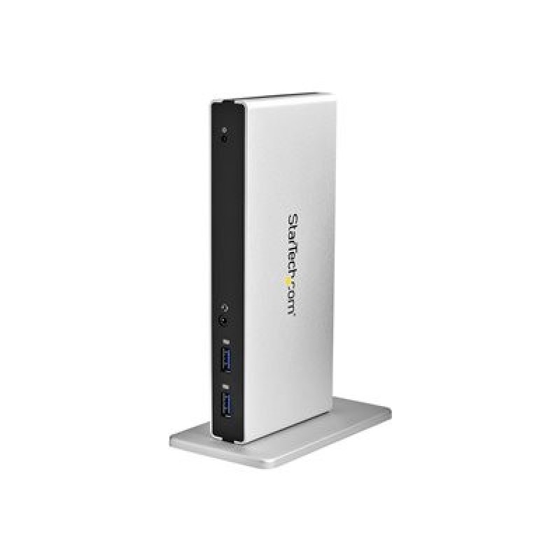 StarTech.com Dual Monitor USB 3.0 Docking Station w/ DVI to VGA & HDMI Adapters, 5x USB 3.0 & Audio - Vertical DVI Dock for Mac