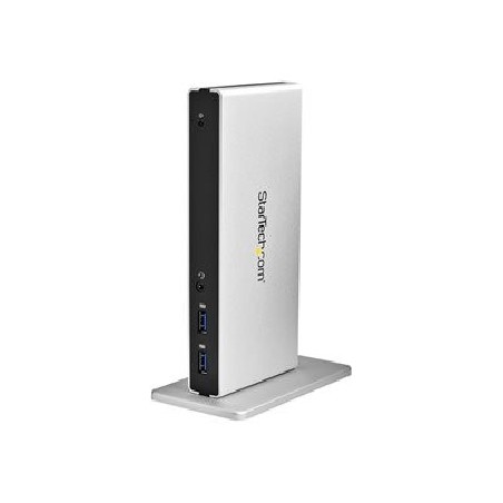 StarTech.com Dual Monitor USB 3.0 Docking Station w/ DVI to VGA & HDMI Adapters, 5x USB 3.0 & Audio - Vertical DVI Dock for Mac