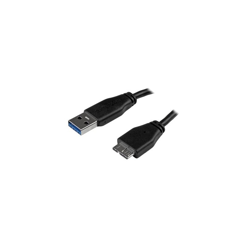 StarTech.com 0.5m 20in Slim USB 3.0 A to Micro B Cable M/M - Mobile Charge Sync USB 3.0 Micro B Cable for Smartphones and
