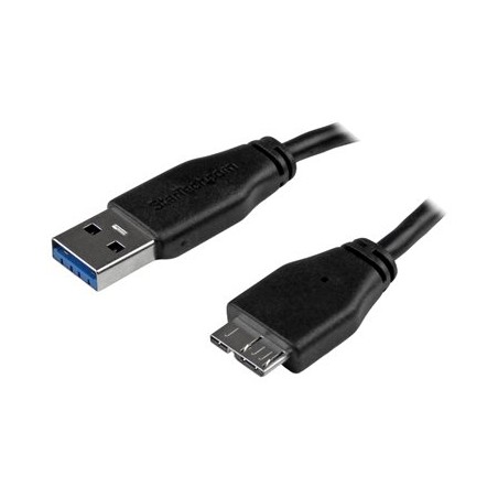 StarTech.com 0.5m 20in Slim USB 3.0 A to Micro B Cable M/M - Mobile Charge Sync USB 3.0 Micro B Cable for Smartphones and