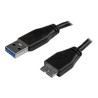 StarTech.com 0.5m 20in Slim USB 3.0 A to Micro B Cable M/M - Mobile Charge Sync USB 3.0 Micro B Cable for Smartphones and