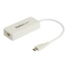 StarTech.com USB C to Gigabit Ethernet Adapter with USB A Port, White 1Gbps NIC USB 3.0/USB 3.1 Type C Network Adapter, 1GbE