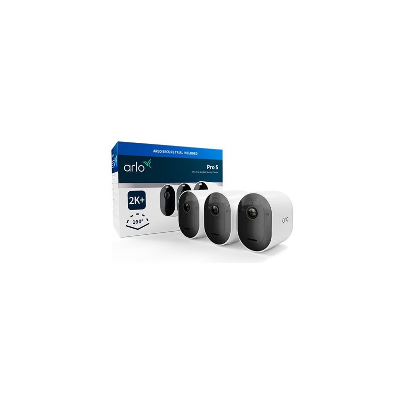 Arlo Pro 5 - Síťová bezpečnostní kamera - venkovní - odolnost vůči počasí - barevný (Den a noc) - audio - bezdrátový - Wi-Fi