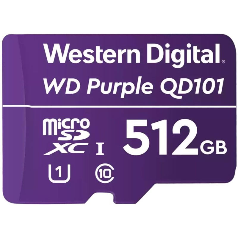 WD Purple - Paměťová karta flash - 512 GB - UHS-I U1 / Class10 - microSDXC - purpurová