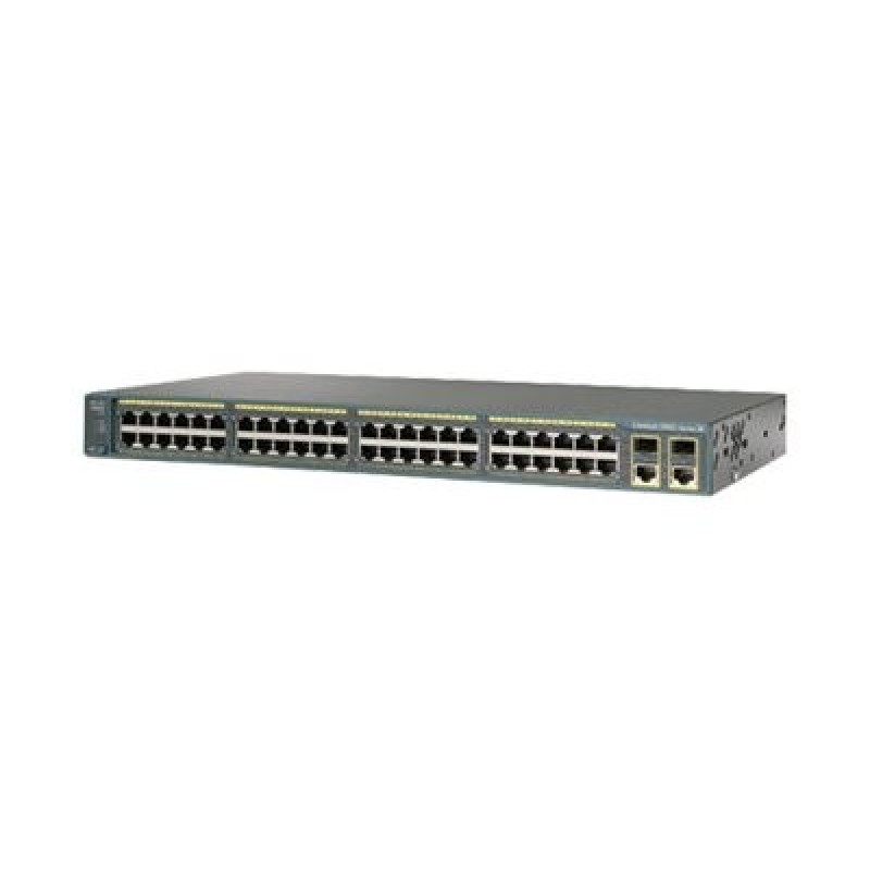 Cisco Catalyst 2960-48PST-S - Přepínač - řízený - 48 x 10/100 (PoE) + 2 x SFP + 2 x 10/100/1000 - Lze montovat do rozvaděče