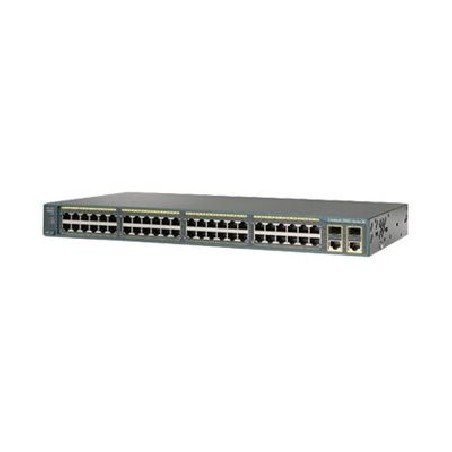 Cisco Catalyst 2960-48PST-S - Přepínač - řízený - 48 x 10/100 (PoE) + 2 x SFP + 2 x 10/100/1000 - Lze montovat do rozvaděče