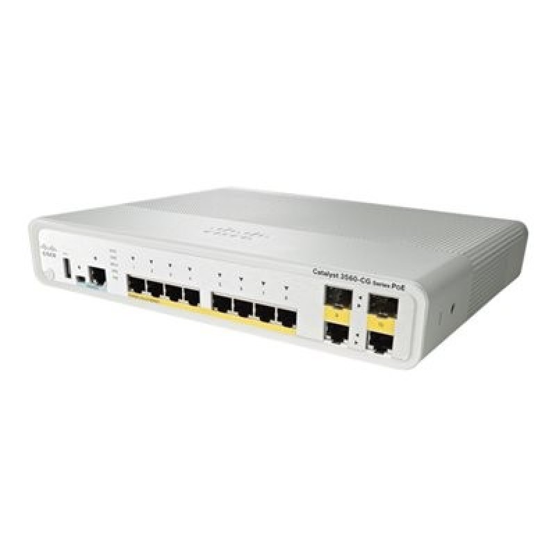 Cisco Catalyst Compact 3560CG-8PC-S - Přepínač - řízený - 8 x 10/100/1000 (PoE) + 2 x kombinace Gigabit SFP - desktop, Lze