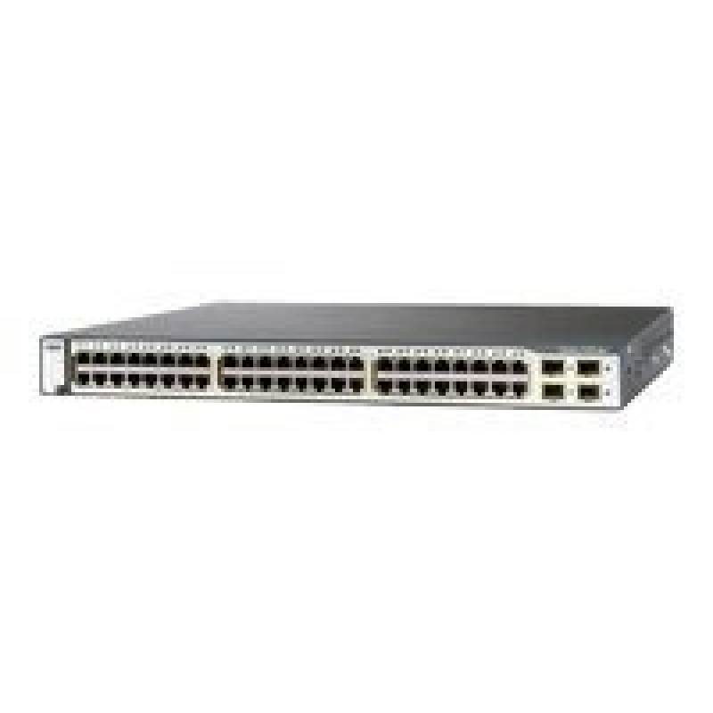 Cisco Catalyst 3750-48PS - Přepínač - L3 - řízený - 48 x 10/100 (PoE) + 4 x SFP - Lze montovat do rozvaděče - PoE - repasovaný