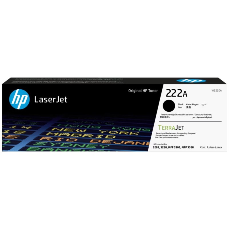 HP 222A - Cerná - originální - LaserJet - kazeta s barvivem (W2220A) - pro Color LaserJet Pro MFP 3302fdn
