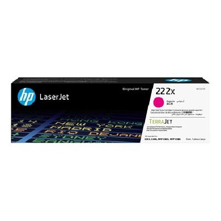 HP 222X - Vysoká výtežnost - purpurová - originální - LaserJet - kazeta s barvivem (W2223X) - pro Color LaserJet Pro MFP 3302fdn