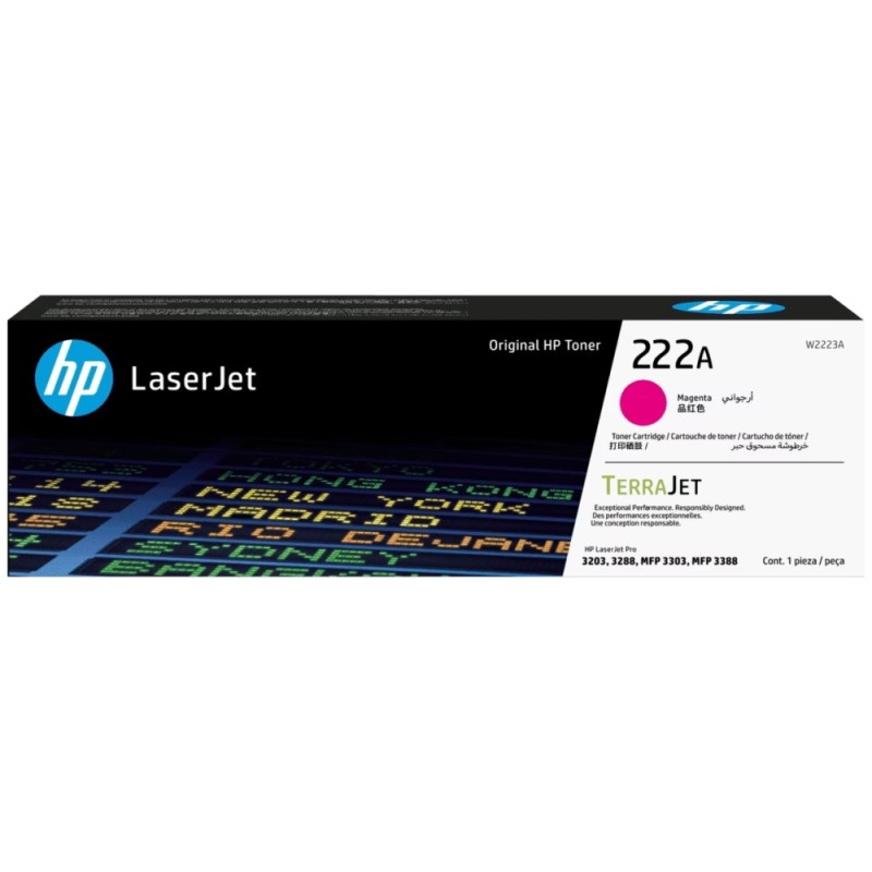 HP 222A - Purpurová - originální - LaserJet - kazeta s barvivem (W2223A) - pro Color LaserJet Pro MFP 3302fdn, MFP 3303fdw