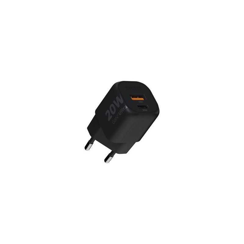 xtorm - Síťový adaptér - GaN2 Ultra - 20 Watt - PD, QC 3.0 - 2 výstupní konektory (USB-C, USB) - černá