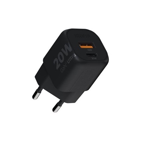 xtorm - Síťový adaptér - GaN2 Ultra - 20 Watt - PD, QC 3.0 - 2 výstupní konektory (USB-C, USB) - černá