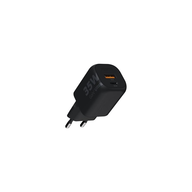 xtorm - Síťový adaptér - GaN2 Ultra - 35 Watt - PD, QC 3.0 - 2 výstupní konektory (USB-C, USB) - černá