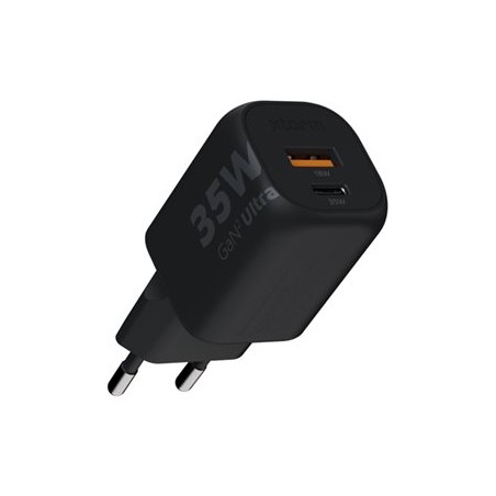 xtorm - Síťový adaptér - GaN2 Ultra - 35 Watt - PD, QC 3.0 - 2 výstupní konektory (USB-C, USB) - černá