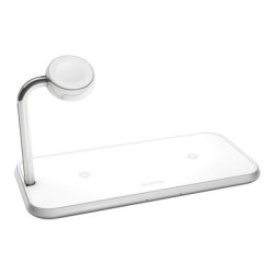ZENS Dual+Watch Aluminium Wireless Charger - Bezdrátová nabíjecí podložka + AC napájecí adaptér - 20 Watt - Apple Fast Charge
