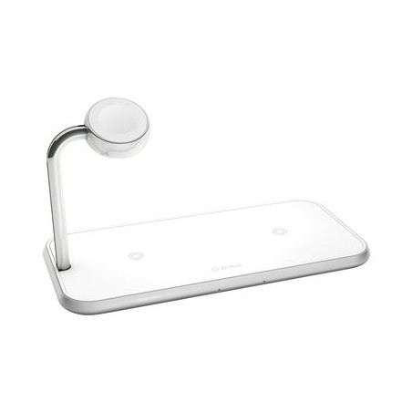 ZENS Dual+Watch Aluminium Wireless Charger - Bezdrátová nabíjecí podložka + AC napájecí adaptér - 20 Watt - Apple Fast Charge