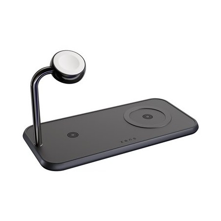 ZENS Dual+Watch Aluminium Wireless Charger - Bezdrátová nabíjecí podložka / nabíjecí stojan - magnetický + AC napájecí adaptér