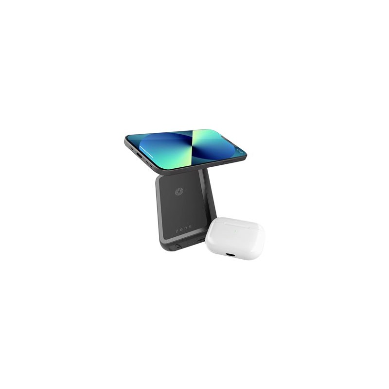 ZENS - Bezdrátová power banka - 4000 mAh - 2 výstupní konektory (magnetický) - na kabelu: USB-C