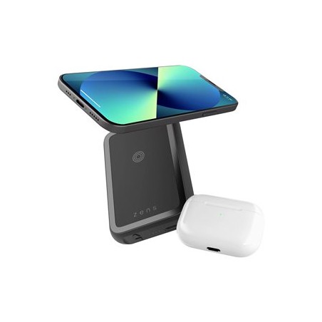 ZENS - Bezdrátová power banka - 4000 mAh - 2 výstupní konektory (magnetický) - na kabelu: USB-C