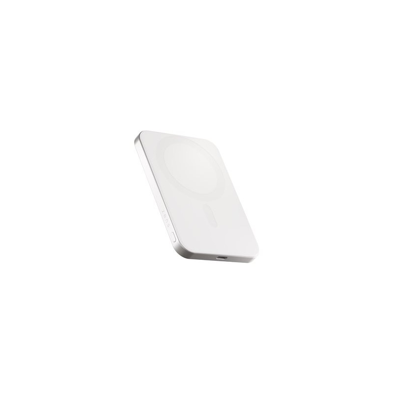 ZENS Pro 1 - Bezdrátová power banka - slim - 5000 mAh - 15 Watt - na kabelu: USB-C - bílá